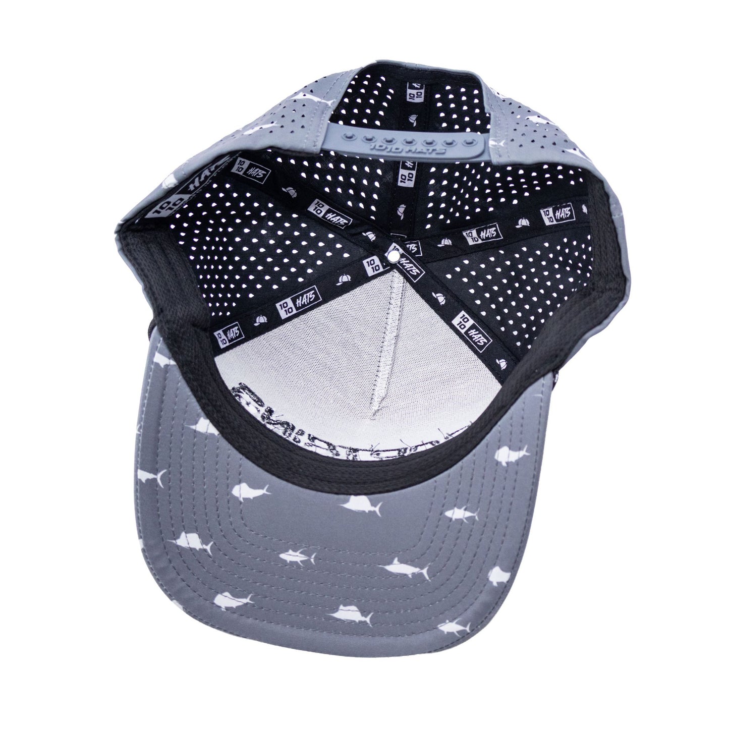 Captains Dry-Fit 5 Panel Hat - Offshore Gray with Rope