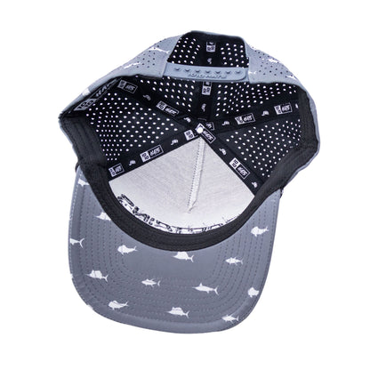 Captains Dry-Fit 5 Panel Hat - Offshore Gray with Rope