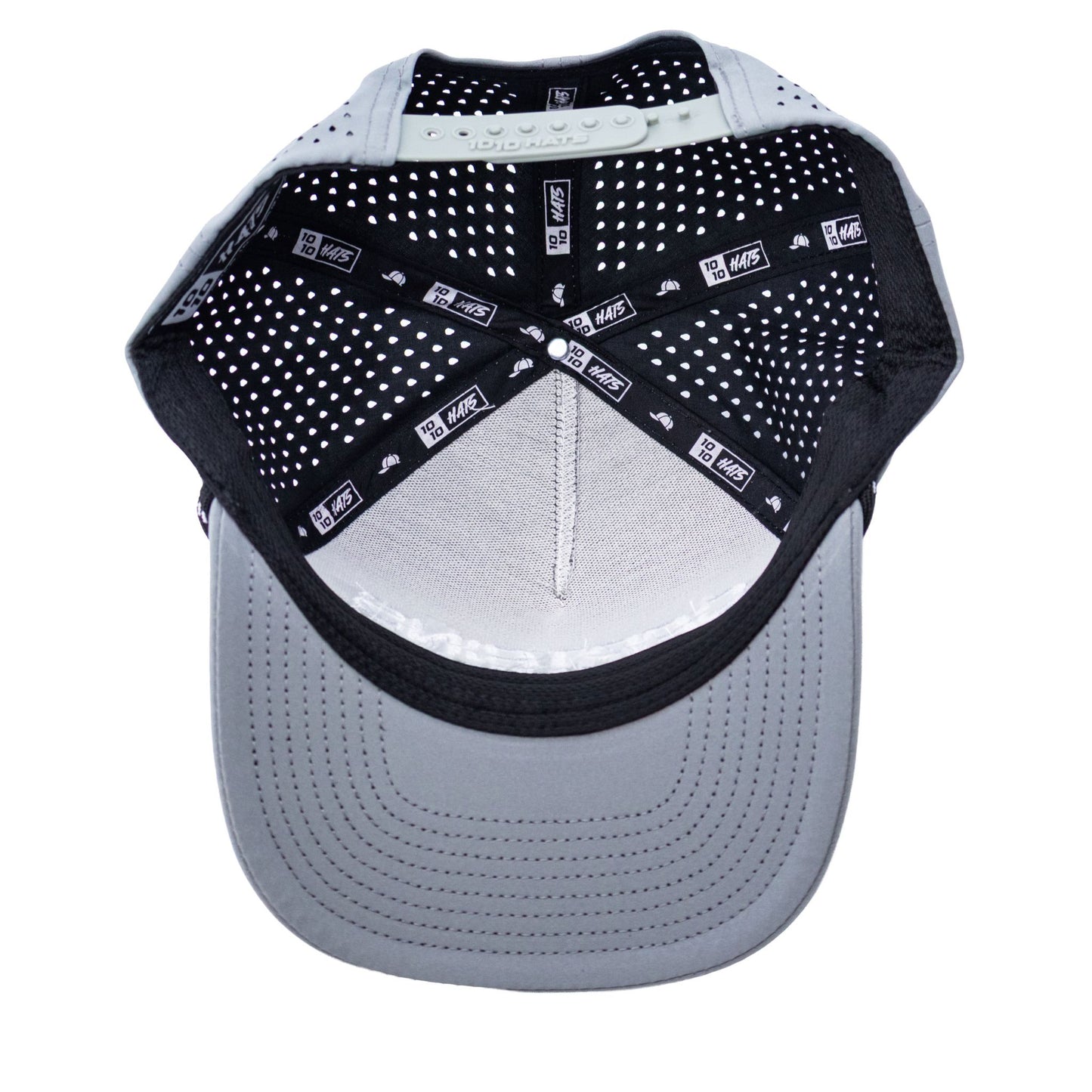 Captains Dry-Fit 5 Panel Hat - Light Gray with Rope