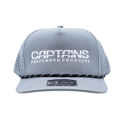 Captains Dry-Fit 5 Panel Hat - Light Gray with Rope