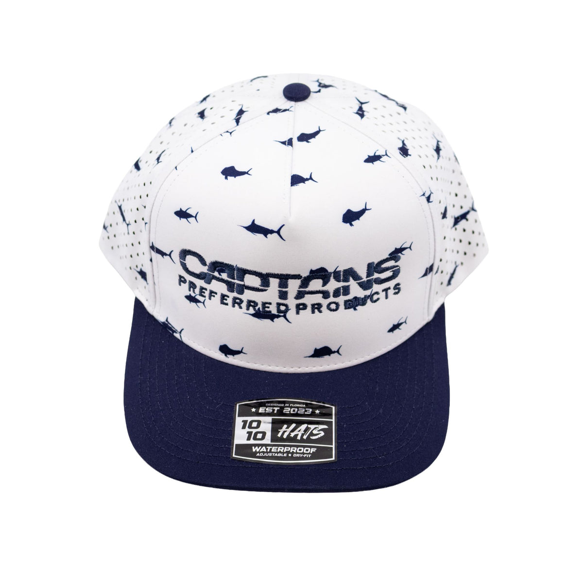 Captains Dry-Fit 5 Panel Hat - Offshore Navy - top
