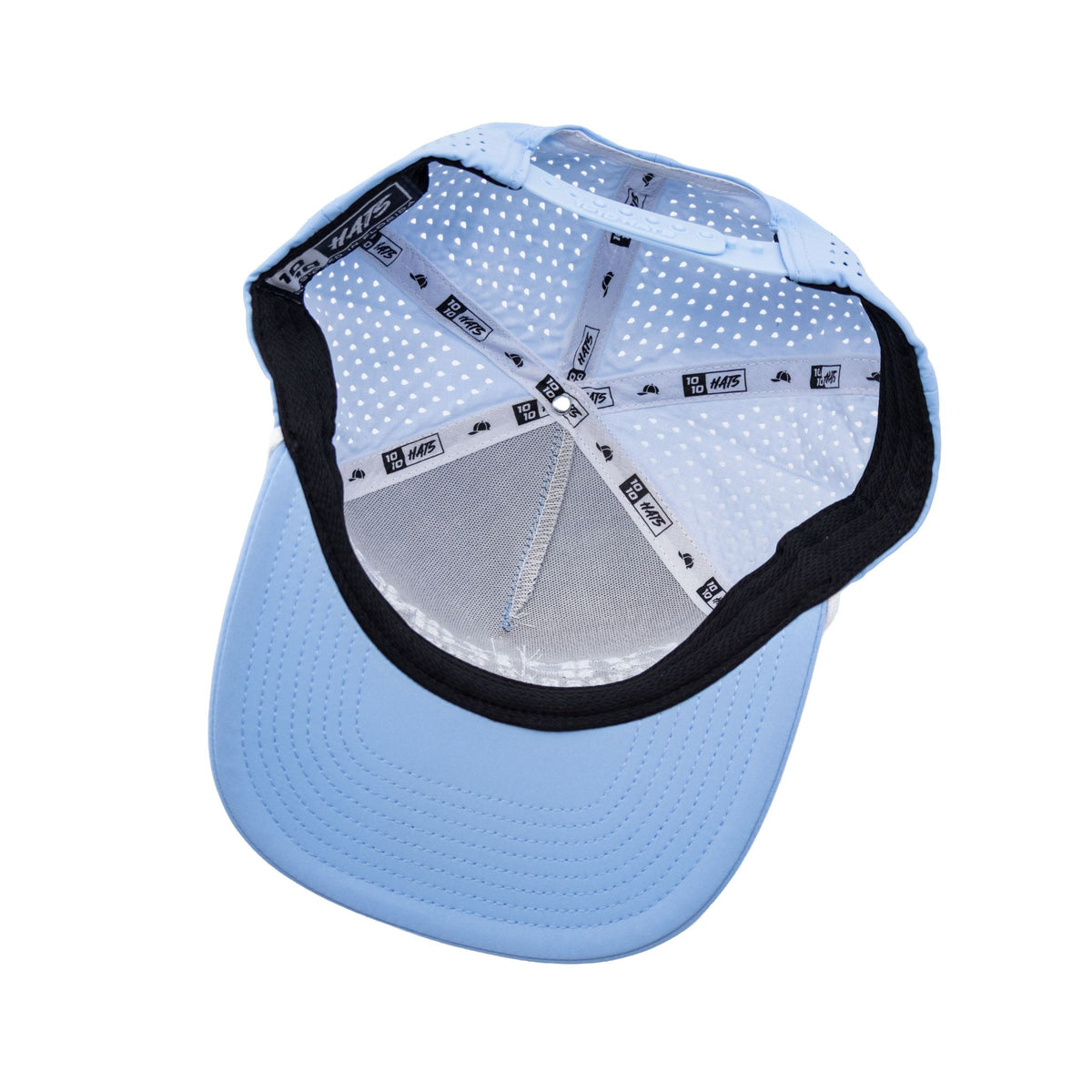 Captains Dry-Fit 5 Panel Hat with Rope - Sky Blue - bottom