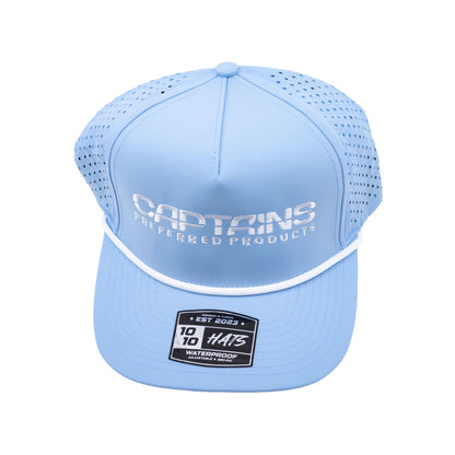 Captains Dry-Fit 5 Panel Hat with Rope - Sky Blue - top