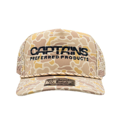 Captains Dry-Fit 5 Panel Hat with Rope - Wild Desert Camo