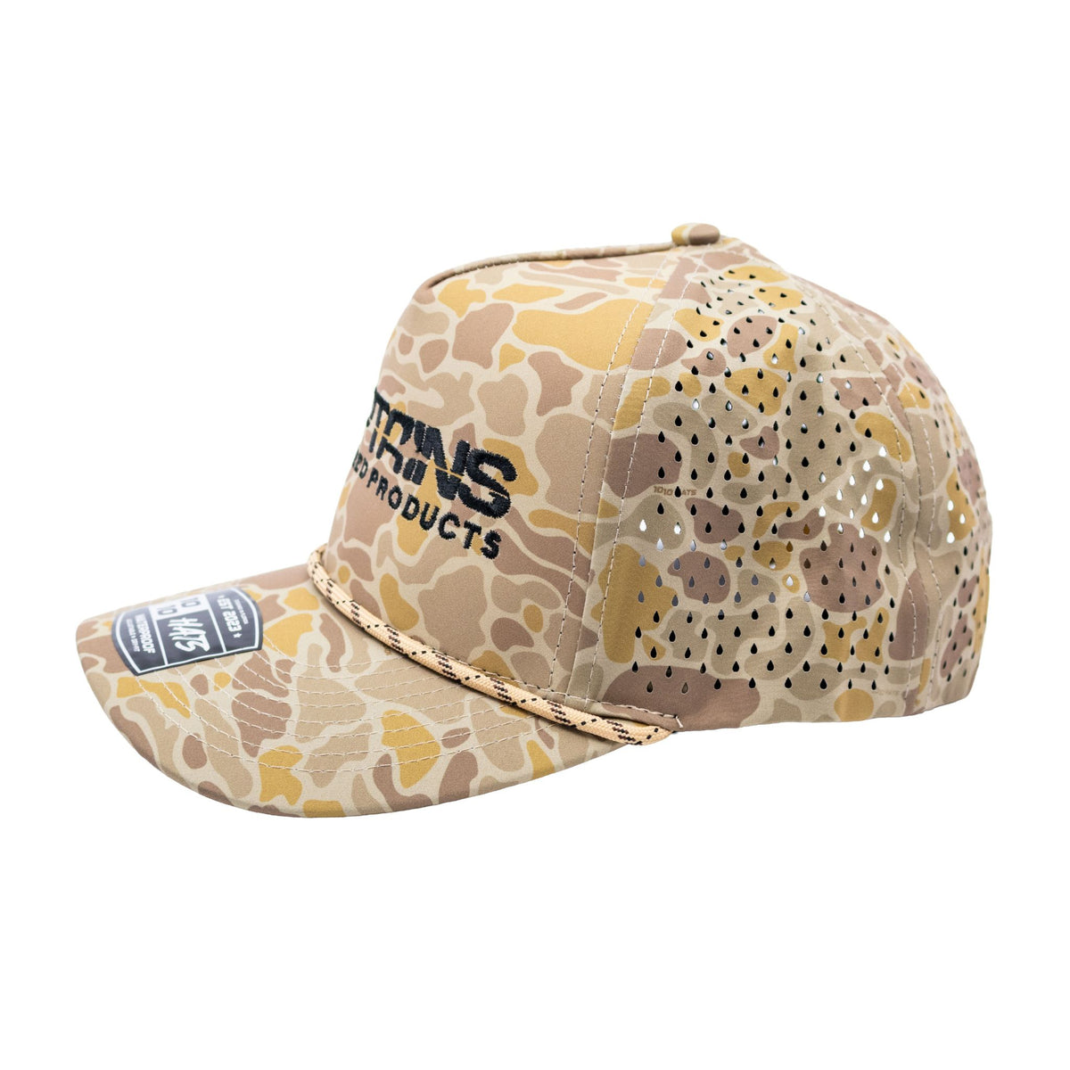Captains Dry-Fit 5 Panel Hat with Rope - Wild Desert Camo - side