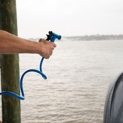 Captains Preferred Products washdown hose and nozzle for boat cleaning.