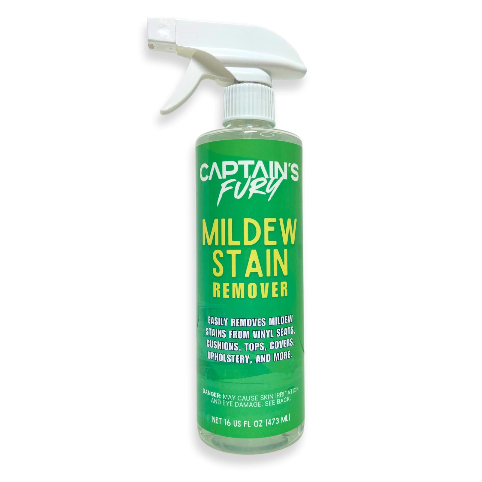 Mildew stain remover stain for boats and marine use.