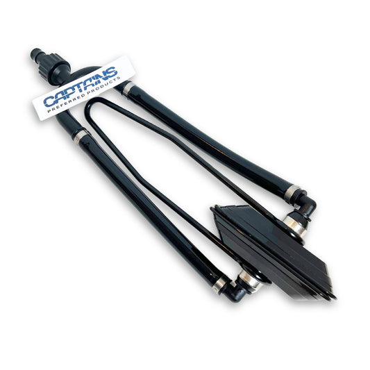 Outboard motor flusher muffs for boat motors by Captains Preferred Products.