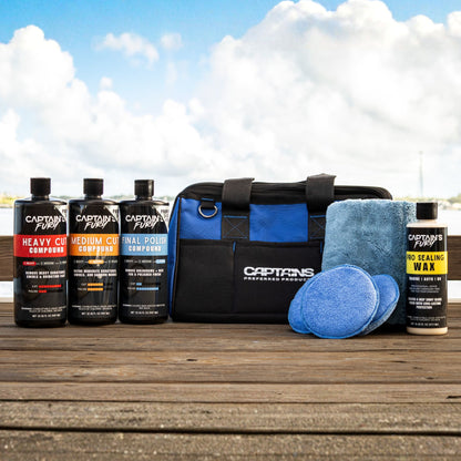 Captain's Fury Pro Restoration Kit for boat finishes.