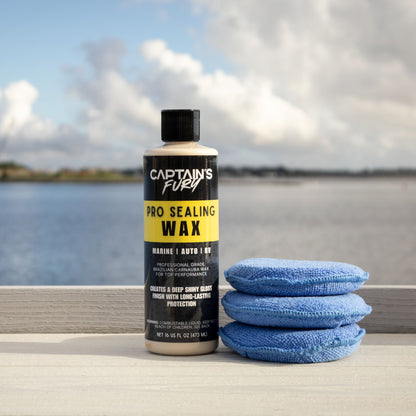Captain's Fury Pro Sealing Wax for boat finishes