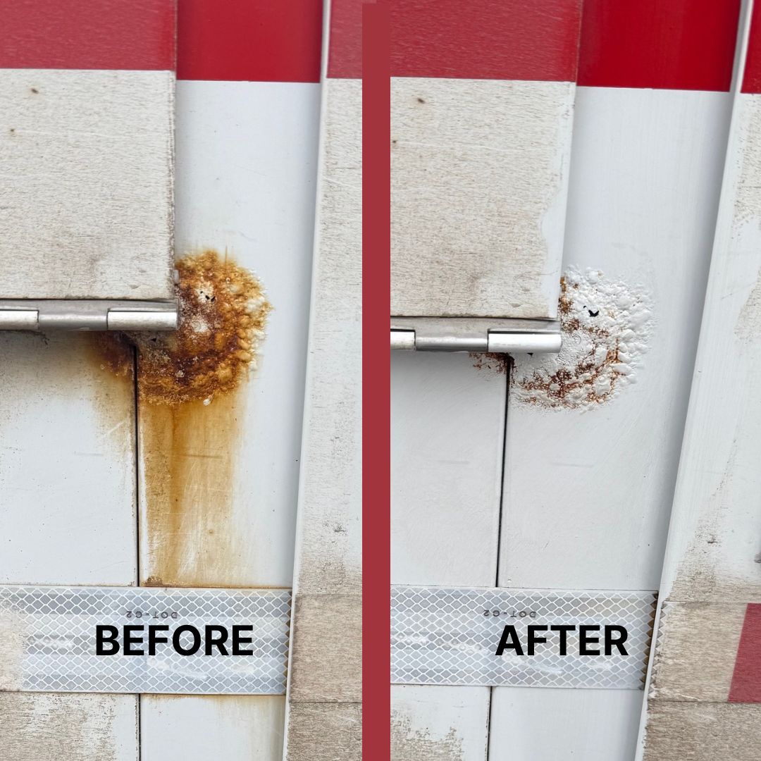 Before and after using Captain's Fury Rust Remover.