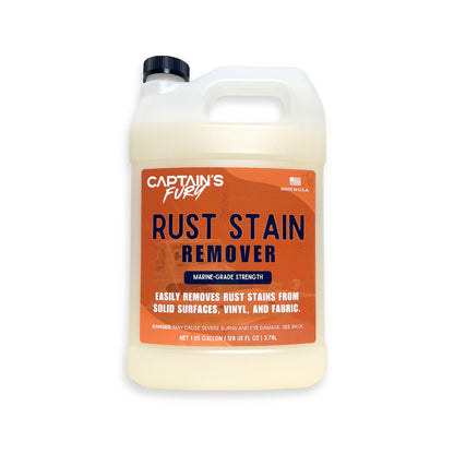 Gallon of marine rust stain remover.