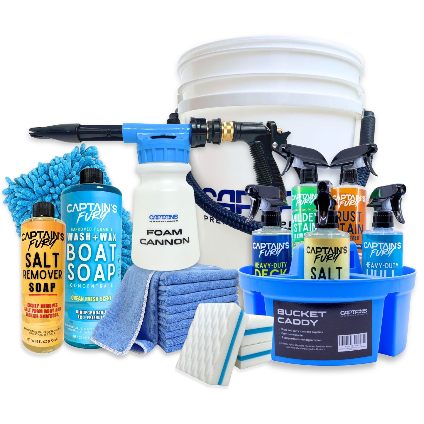 The Ultimate Boat Cleaner Kit in a Bucket.